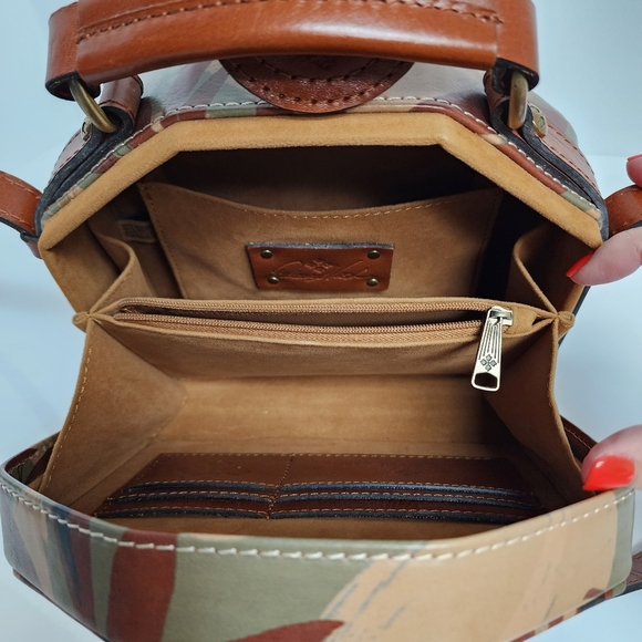 PATRICIA NASH PALM LEAVES MARINA MINI SATCHEL OR CROSSBODY - Picture 6 of 11